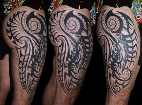 tribal thigh tattoos images  pinterest tribal