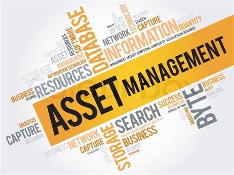 Asset Management Word Cloud Business Concept Stock Vector Colourbox