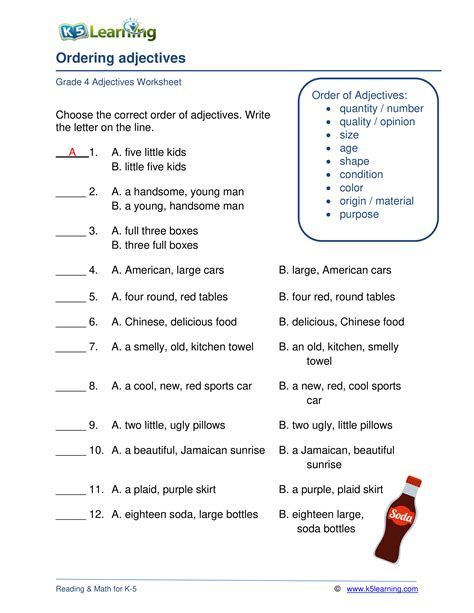 ordering adjectives review tabitha huckaby library formative