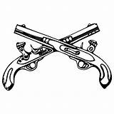 Pistols Crossed Military Police Clipart Vector Pistol Flintlock Pirate Guns Cross Gun Cliparts Clip Army Old Arms Coat Library Vectors sketch template
