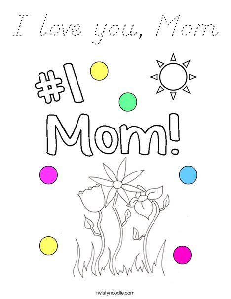 love  mom coloring page dnealian twisty noodle