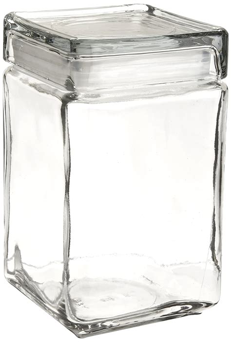 Oneida 85588r Stackable Square Glass Jar W Glass Lid 1 5