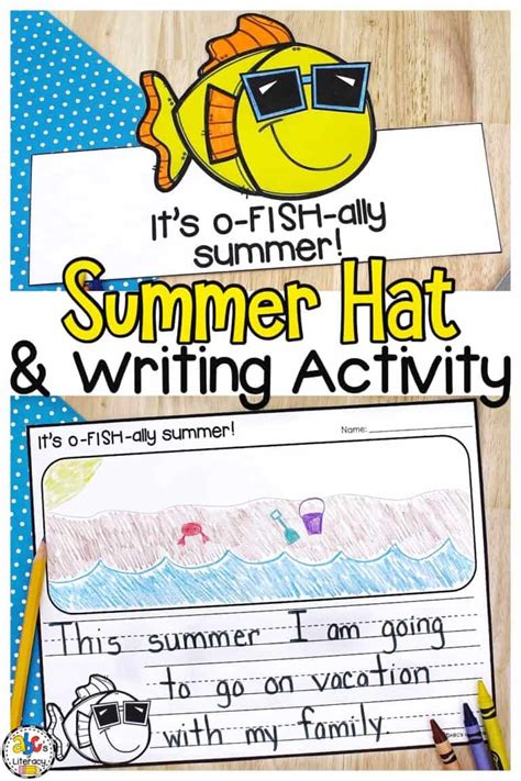fish ally summer  printable hat writing activity
