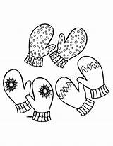 Coloring Mittens Colorluna Gloves sketch template