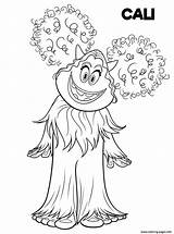 Smallfoot Coloring Pages Printable Yeti Cali Drawing Yet Cute Smiling Hand Print Adults Kids sketch template