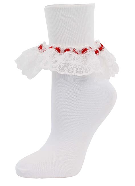 i love satin eyelet lace bobby socks for girls