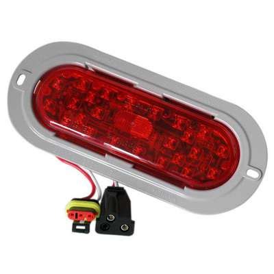 truck lite  series led high mounted stop light  diode oval red polycarbonate gray