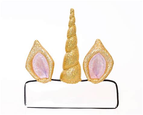 sparkle gold unicorn horn ear headband set original size
