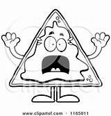 Nacho Clipart Scared Mascot Cartoon Thoman Cory Outlined Coloring Vector sketch template