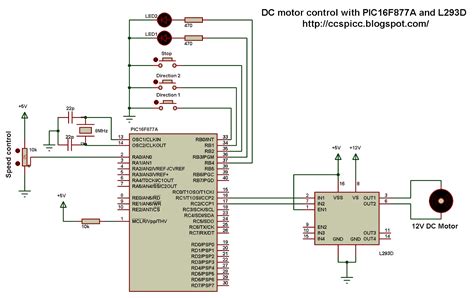 dc motor control  picfa  ld proteus simulation