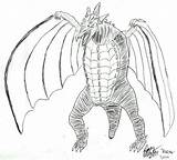 Godzilla Rodan Adora Coloringhome Mothra Lavadomefive Ghidorah sketch template