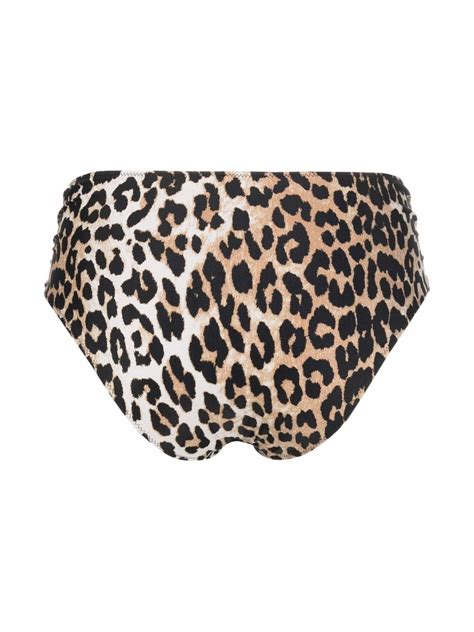 ganni leopard print bikini bottoms farfetch