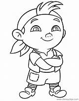 Coloring Pirates Neverland Cubby Jake Pages Disneyclips Crossed Arms Standing sketch template