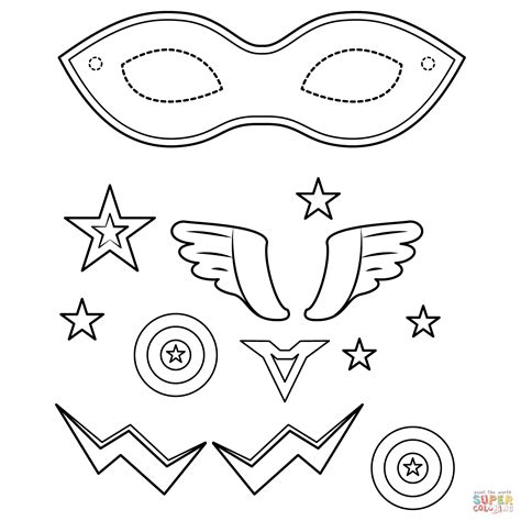 superhero mask coloring page  printable coloring pages