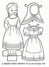 Coloring Pages Mexican Printable Mexico Culture Paper Dolls Doll Argentina Color Mariachi Kids Print Hat Clothing Sheets Colouring Children Getcolorings sketch template
