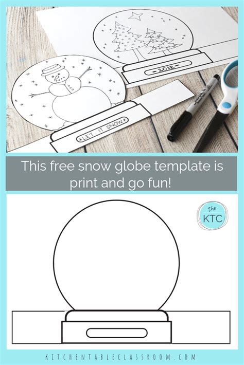 printable snow globe template printable templates