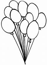 Balloons Balloon Coloring Pages Printable Drawing Birthday Print Clipart Air Hot Outline Colouring Line Color Tumblr Bunch Cliparts Clip Fancy sketch template