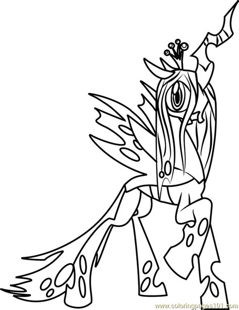 queen chrysalis coloring page  kids    pony