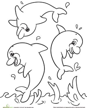 leaping dolphins coloring page artofit