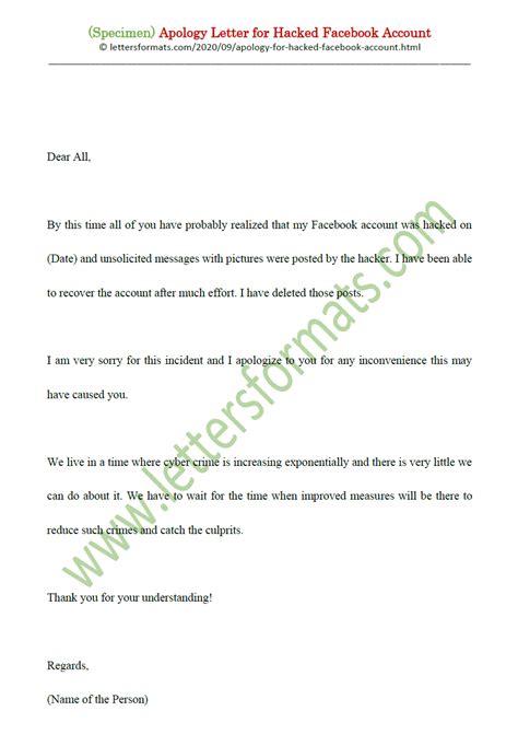 apology  unsolicited msg  hacked facebook account