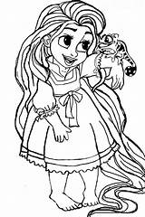 Rapunzel Coloring Pages Baby Tangled Princess Disney Printable Getcoloringpages Color Young sketch template