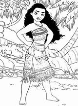 Coloring Moana Pages Kids sketch template