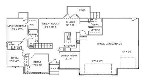 single story open floor plans ranch house floor plans with