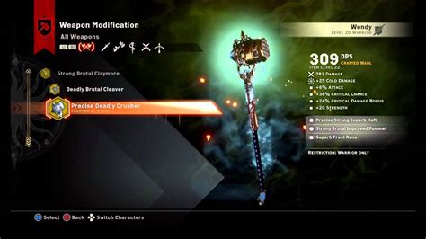 dragon age inquisition  handed deadly critical weapon fun youtube