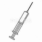 Syringe Needle Outline Icon Illustration Ad Style Stock Clipart Hypodermic Clip sketch template