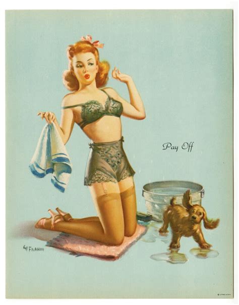 Art Frahm 1940s Lingerie Clad Vintage Pin Up Print Cheesecake Etsy