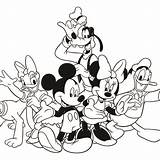Coloring Mickey Disney Mouse Pages Friends Pdf Family Walt Adult Minnie Book Clipart Sheets Kids Adults Printable Printables Christmas Print sketch template