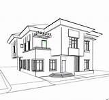 Drawing House Sketch Plan Modern Villa Storey Services Building Interior Pencil Illustration Angle Garage Door Duplex Template Clipart Drawings Paintingvalley sketch template