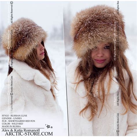 luxe full fur hat russian red fox shapka arctic store