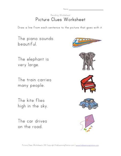 picture clues kids learning station picture clues early reading