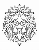 Lion Geometric Coloring Head Pages Printable Pdf sketch template