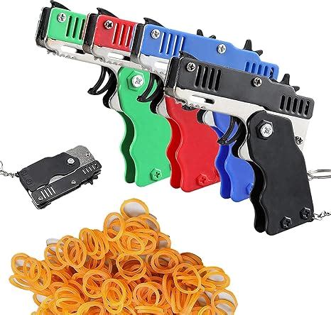 rubber band gun toy mini metal folding rubber gun rubber launcher