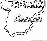 Spain Coloring Madrid Printable Map Spanish Pages Flag Colouring Kids Capital Sheets Countries Color Colorear Para Dibujo España Mapa Book sketch template