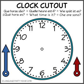 clock cutout  language learning  language party house tpt
