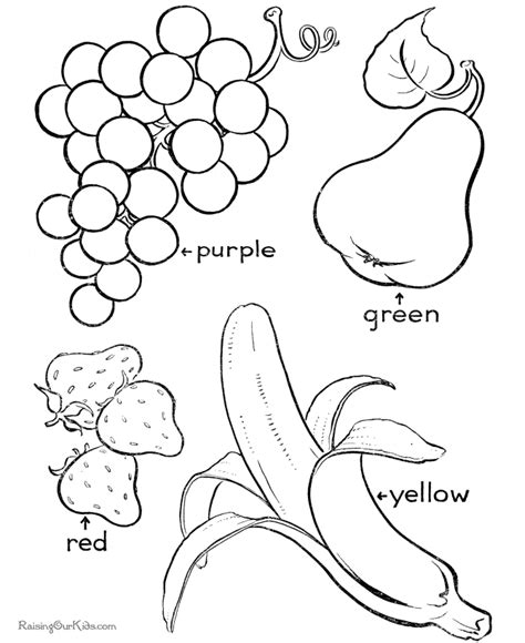 fruit coloring page  print  color educational coloring pages