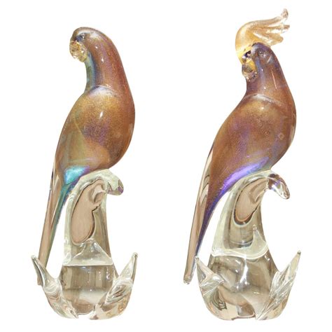 1960s Vintage Opalescent Murano Glass Bird Figurines A Pair Chairish