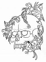 Skull Rose Drawing Roses Getdrawings sketch template