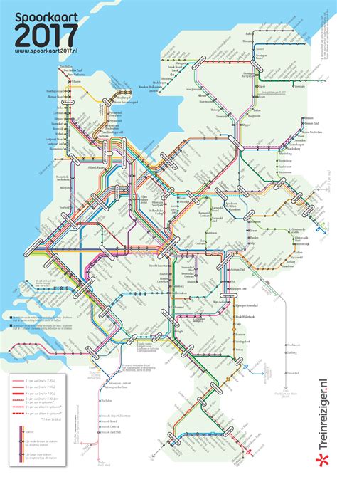 spoorkaart  grafische weergave van de dienstregeling op het spoor die vandaag  ingegaan