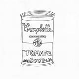 Soup Campbells Drawing Coloring Line Single Template Andy Pages Getdrawings Warhol sketch template