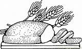 Coloring Pages Breakfast Grains Printable Food Color Drawing Bread Loaf Wheat Fruits sketch template