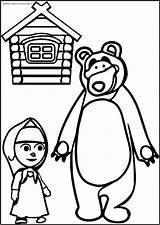 Coloring Masha Bear Pages Kids Popular sketch template