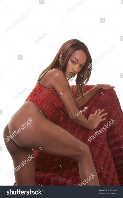 African american lingerie model