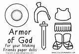 Armor God Paper Dolls Template Doll Bible Church Titus2homemaker sketch template