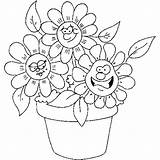 Coloring Flowers Pages Coloringpages1001 Flower sketch template