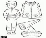 Mexico Coloring Paper Traditional Doll Dolls Dress Pages Printable Boy Mexican Clothes Kids Boys Coloriage sketch template