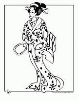 Geisha Kimono sketch template